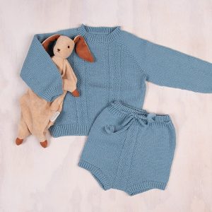 Bluum strikkegenser og bloomer - Hardanger i Pure Eco Baby Wool
